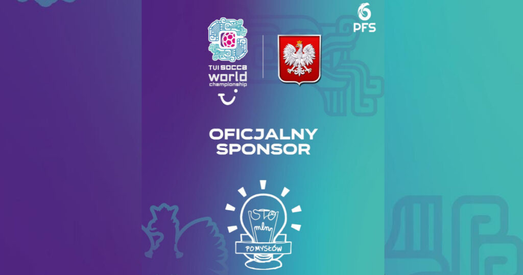 Grafika główna informacji o współpracy Fundacji Sto Milionów Pomysłów z reprezentacją Polski socca